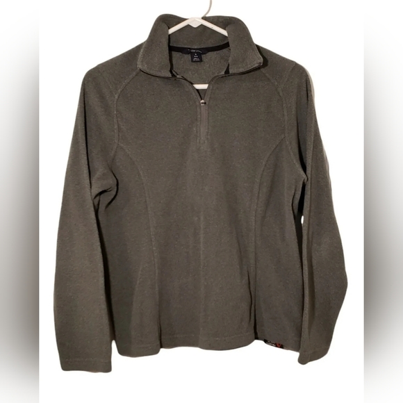 ♥️LANDS END WOMEN'S FLEECE 1/4 ZIP PULL OVER JACKET POLARTEC GRAY SIZE SMALL 6-8 - Picture 1 of 9